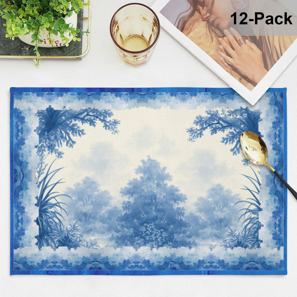 Flow Blue Meadow Placemats, Set of 12 — Back Alley Exclusive