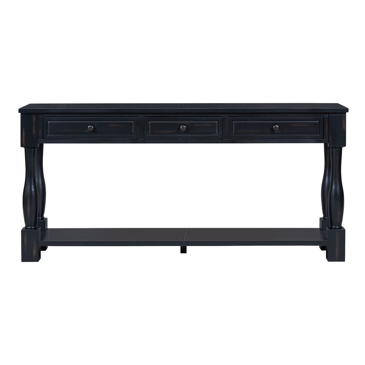63" Console Table with Drawers and Shelf - Espresso