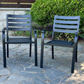 Iron Terrace Dining Chairs with Weather-Resistant Coating - Black