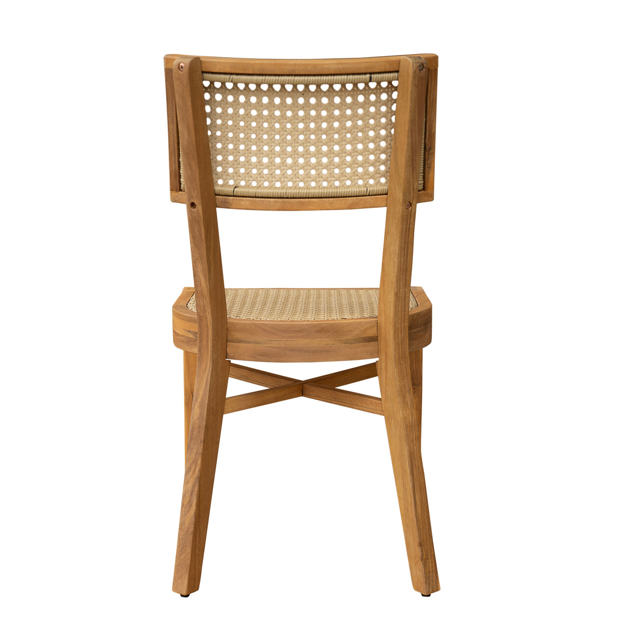 Netro Acacia Wood Dining Chair with Light Brown Wicker