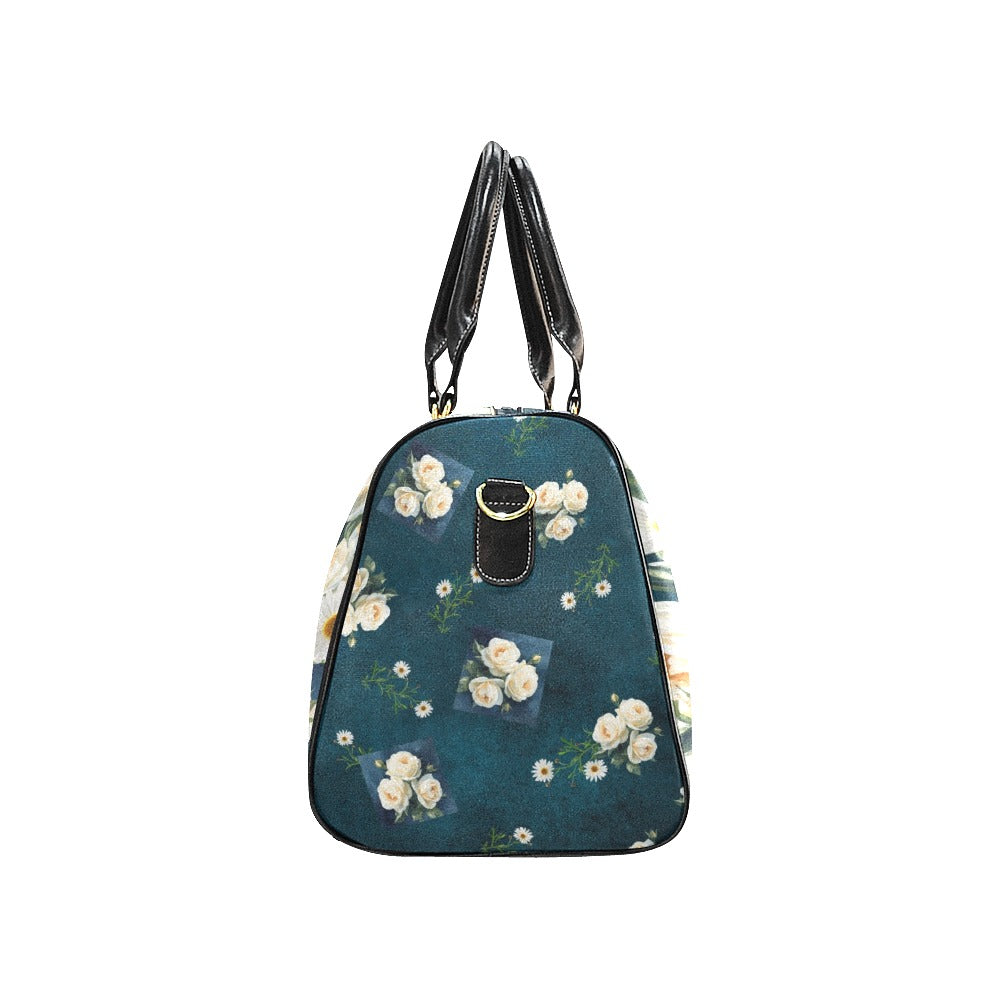 Cream Roses on Navy Large Travel Bag — Back Alley Exclusive