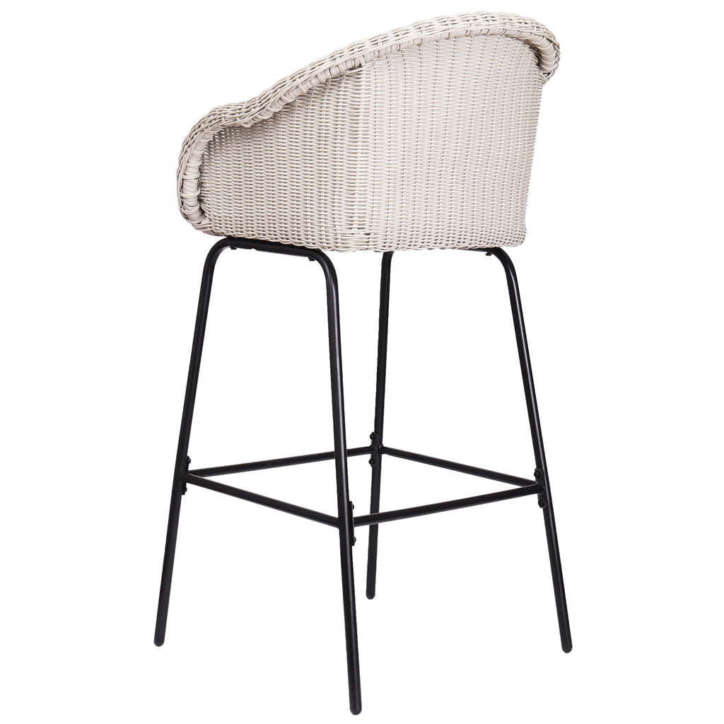 Ladd Outdoor Metal Wicker Barstool Set of 2