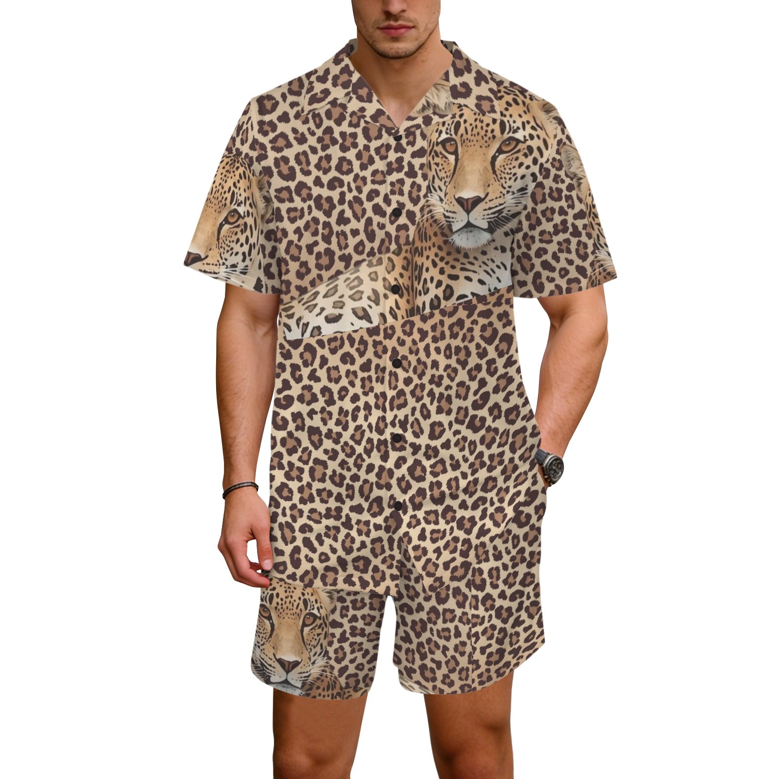 Leopard Lore Hawaiian Shirt and Shorts Set — Back Alley Exclusive