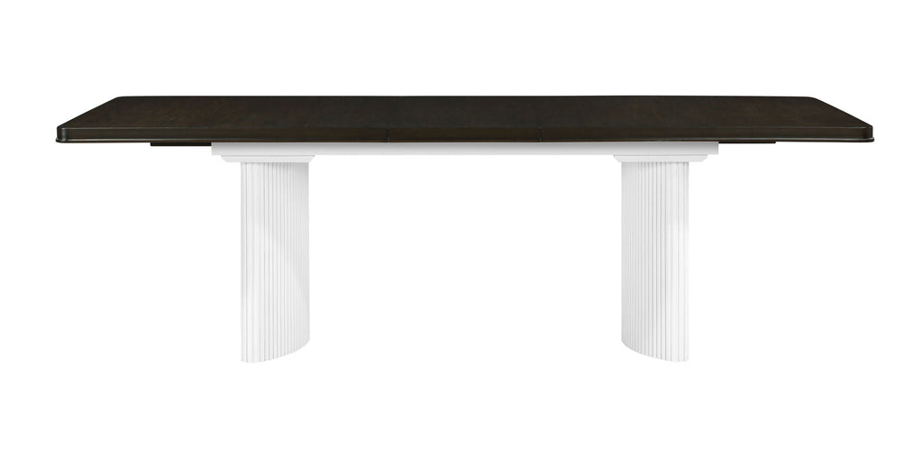 Carene Dining Table with Leaf - Brown and White