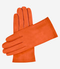 Sofia (orange) - Italian lambskin leather gloves with silk lining