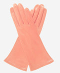 FS01W4 (pink) - Italian 4-button length silk lined leather gloves