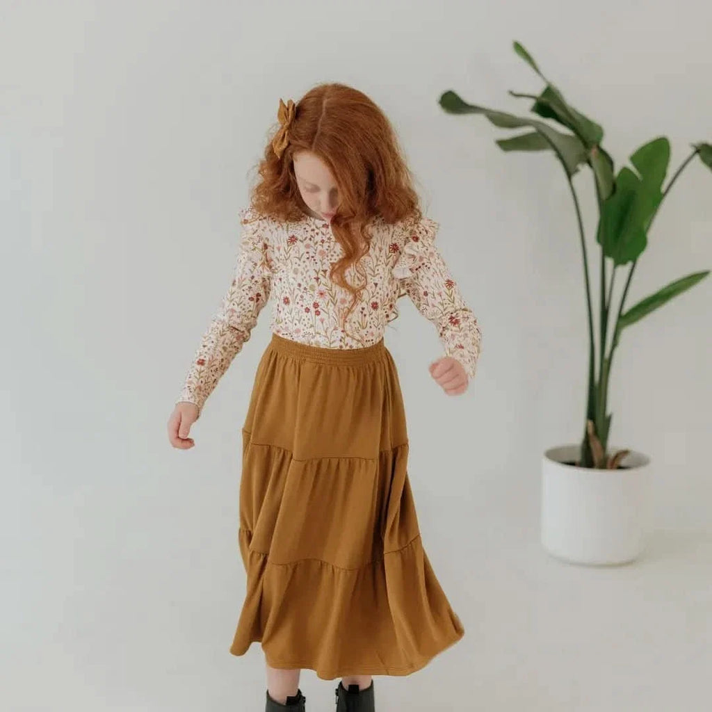 Baby Bamboo Ruffle Shoulder Long Sleeve Shirt | Meadow Muse