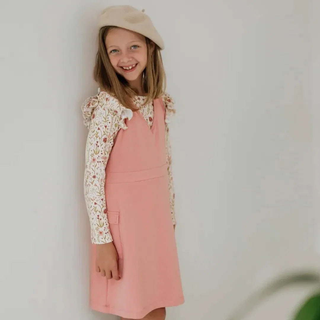 Baby Bamboo Ruffle Shoulder Long Sleeve Shirt | Beach Stone