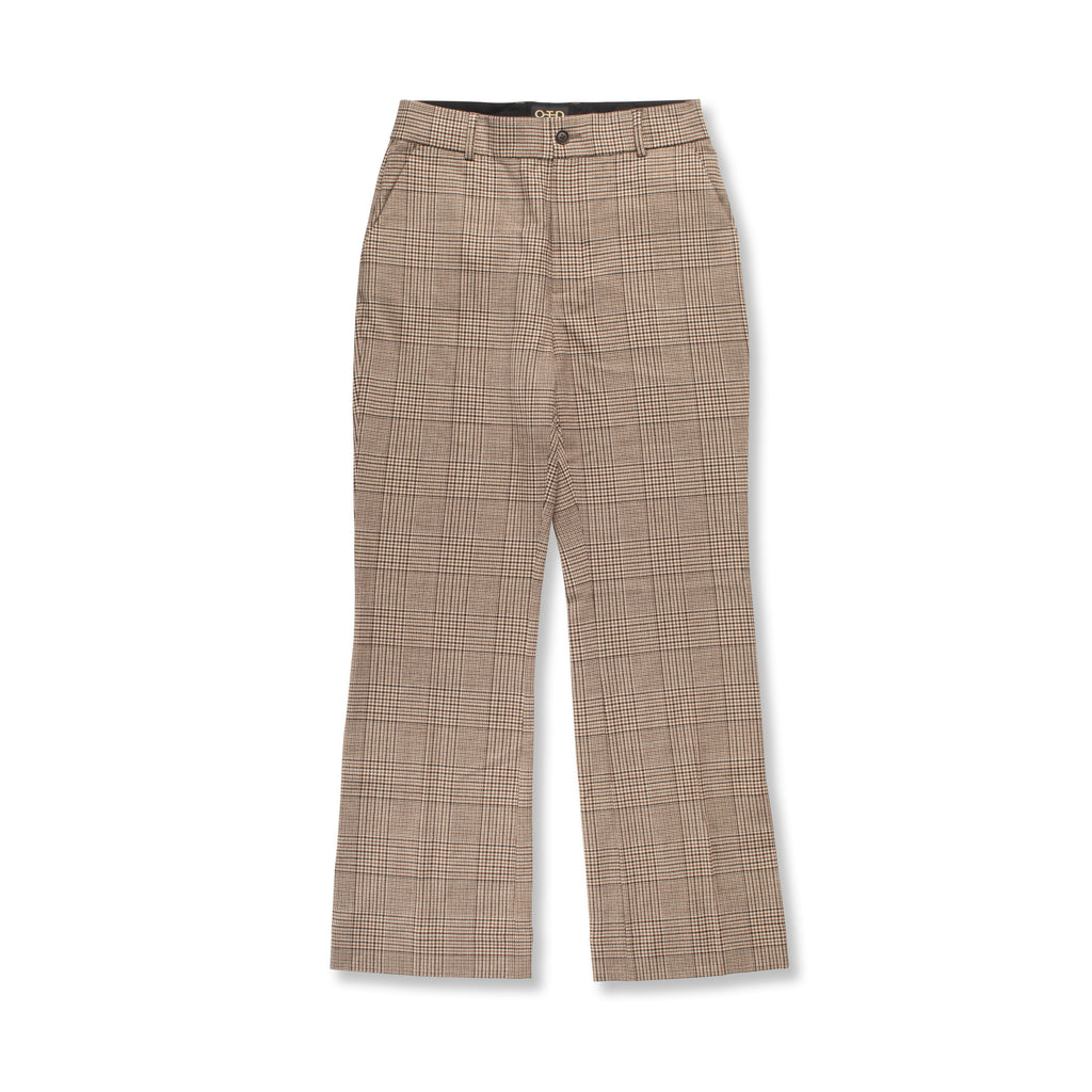 Glen Plaid Flare Leg Pant