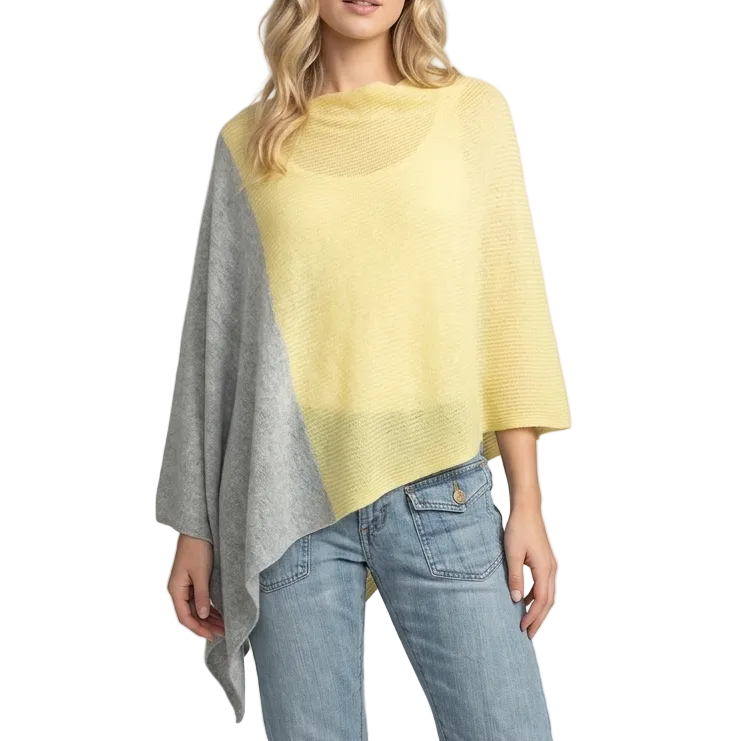 CASHMERE TWO TONE PONCHO