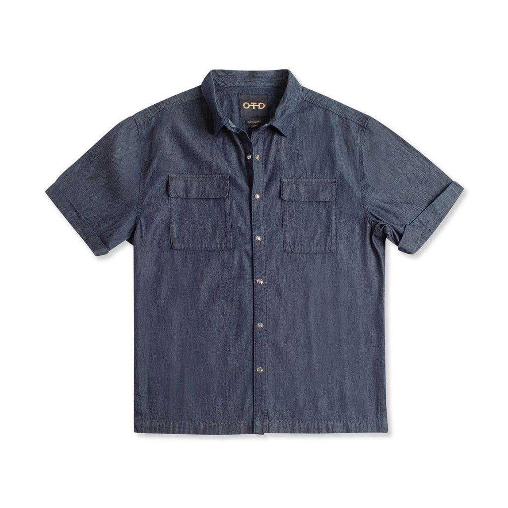 Indigo Denim Short Sleeve Buttoned Shirt