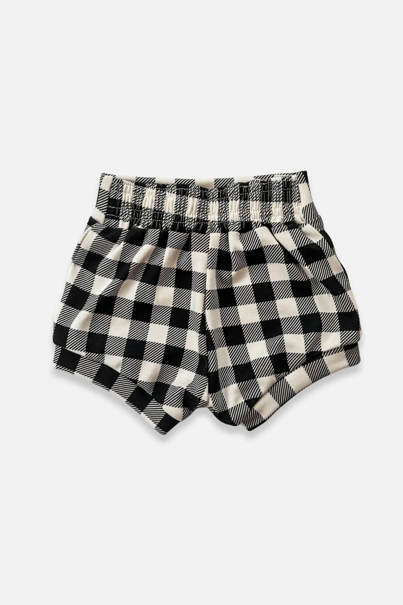 Baby Bamboo High-Waisted Shorties | Bison Plaid