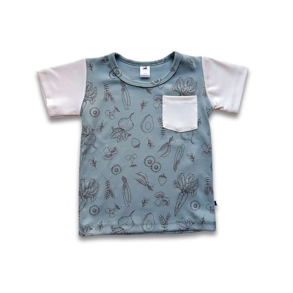 Baby/Kids' Bamboo Pocket T-Shirt | Market Veggies Cream