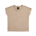 Linen Stripe Pocket Tee (Khaki)