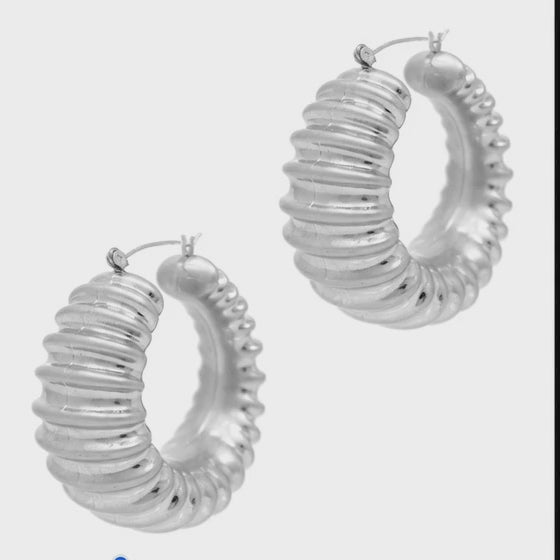 Bold Pleated Statement Earrings