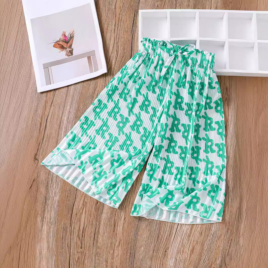 MyKids-USA® Baby Girls Breathable Thin Abstract Pattern Pants