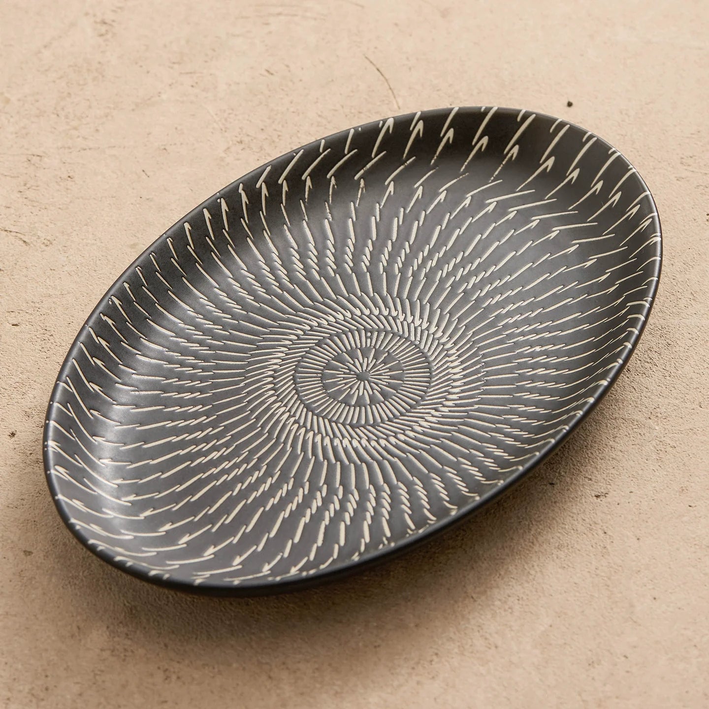 Luxury Ceramic Serving Plate – 11" Black Rectangular Porcelain Dish