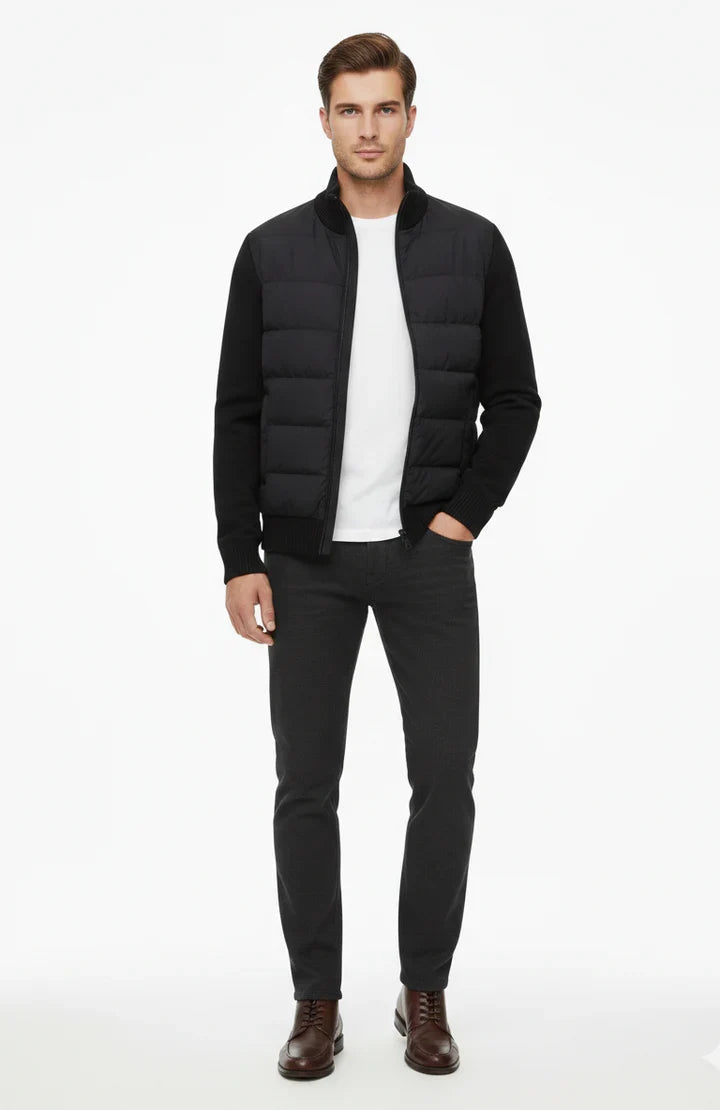 Ryder Men’s Hybrid Quilted Puffer Bomber Jacket