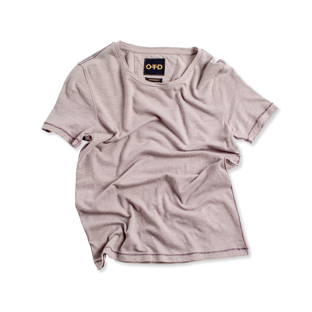 Short Sleeve Crewneck Knit Tee (Light Lavender)