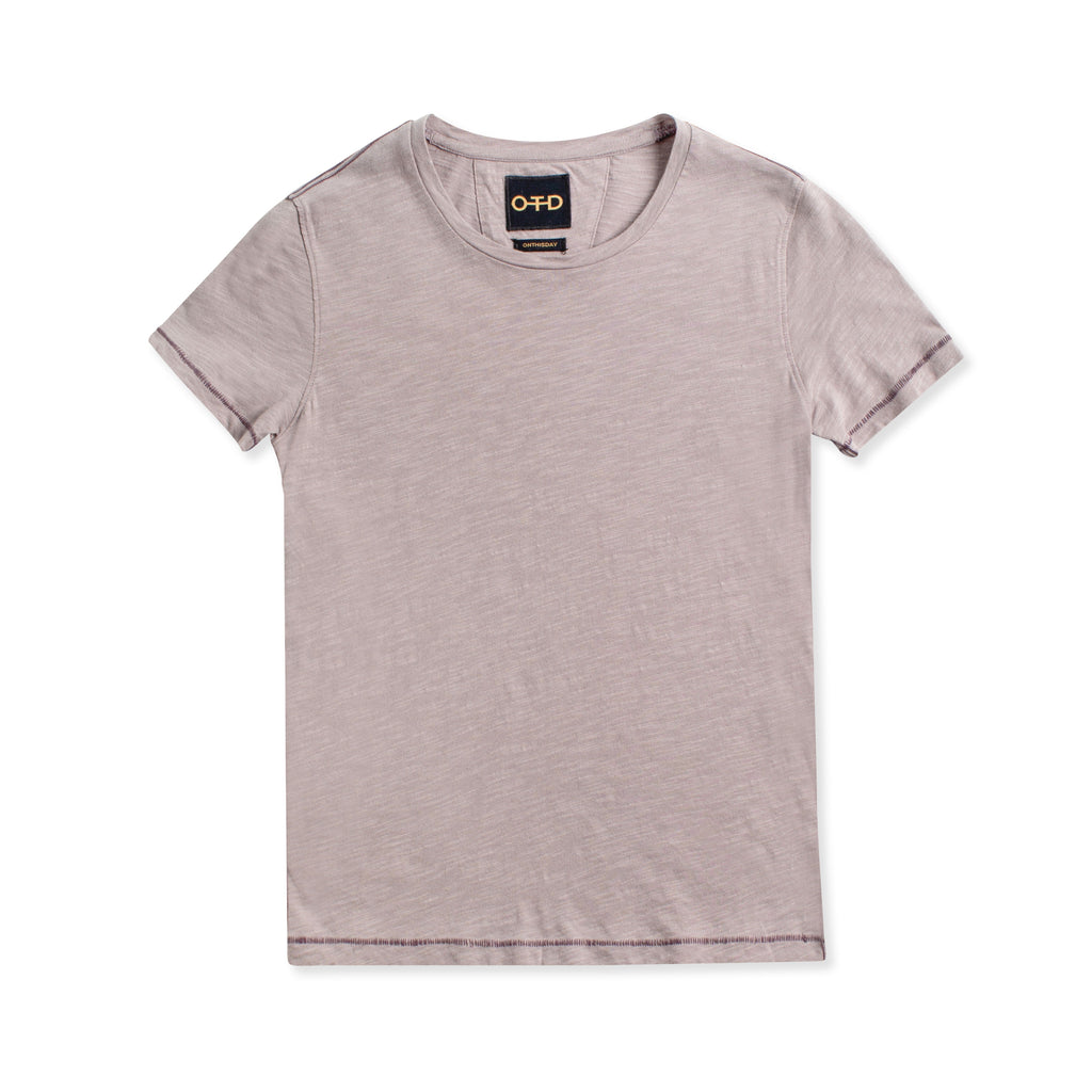 Short Sleeve Crewneck Knit Tee (Light Lavender)