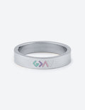 Silver Enamel Highs and Lows Ring
