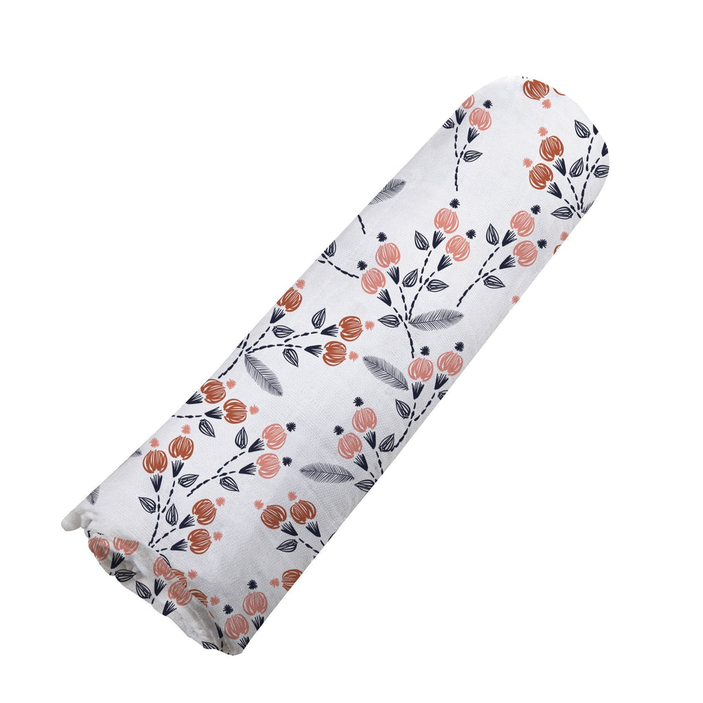 Dahlia Floral Bamboo Swaddle