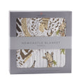 Hungry Giraffe and Animal Print Bamboo Muslin Newcastle Blanket