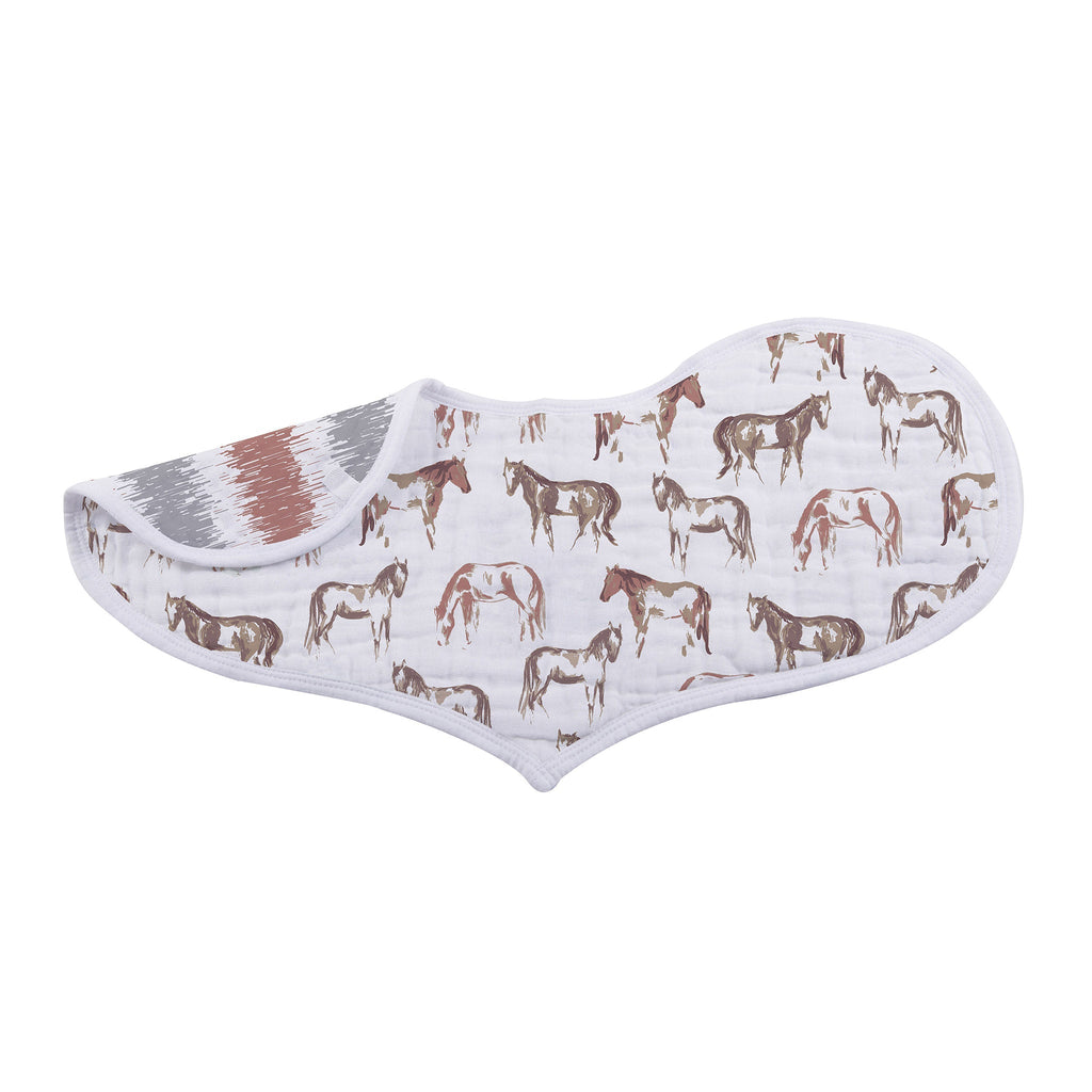 Desert Rose & Wild Horse Cotton Heart Bibs 2Pk