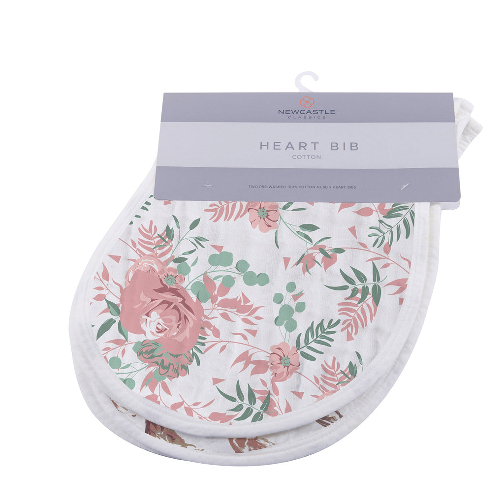 Desert Rose & Wild Horse Cotton Heart Bibs 2Pk