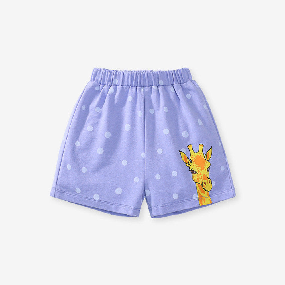 MyKids-USA® Boys Cotton Casual Style Cartoon Giraffe Pattern Shorts