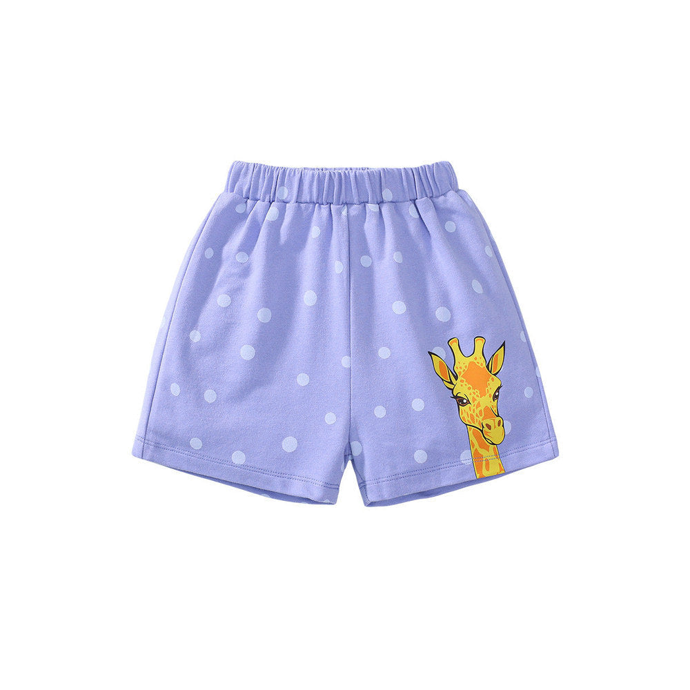 MyKids-USA® Boys Cotton Casual Style Cartoon Giraffe Pattern Shorts