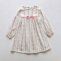 MyKids-USA® Baby Kids Girls Floral Pattern Long Sleeves Crew Neck Dress