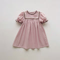 MyKids-USA® Baby Girls Short Sleeves Colorful Lace Trim Pattern Dress