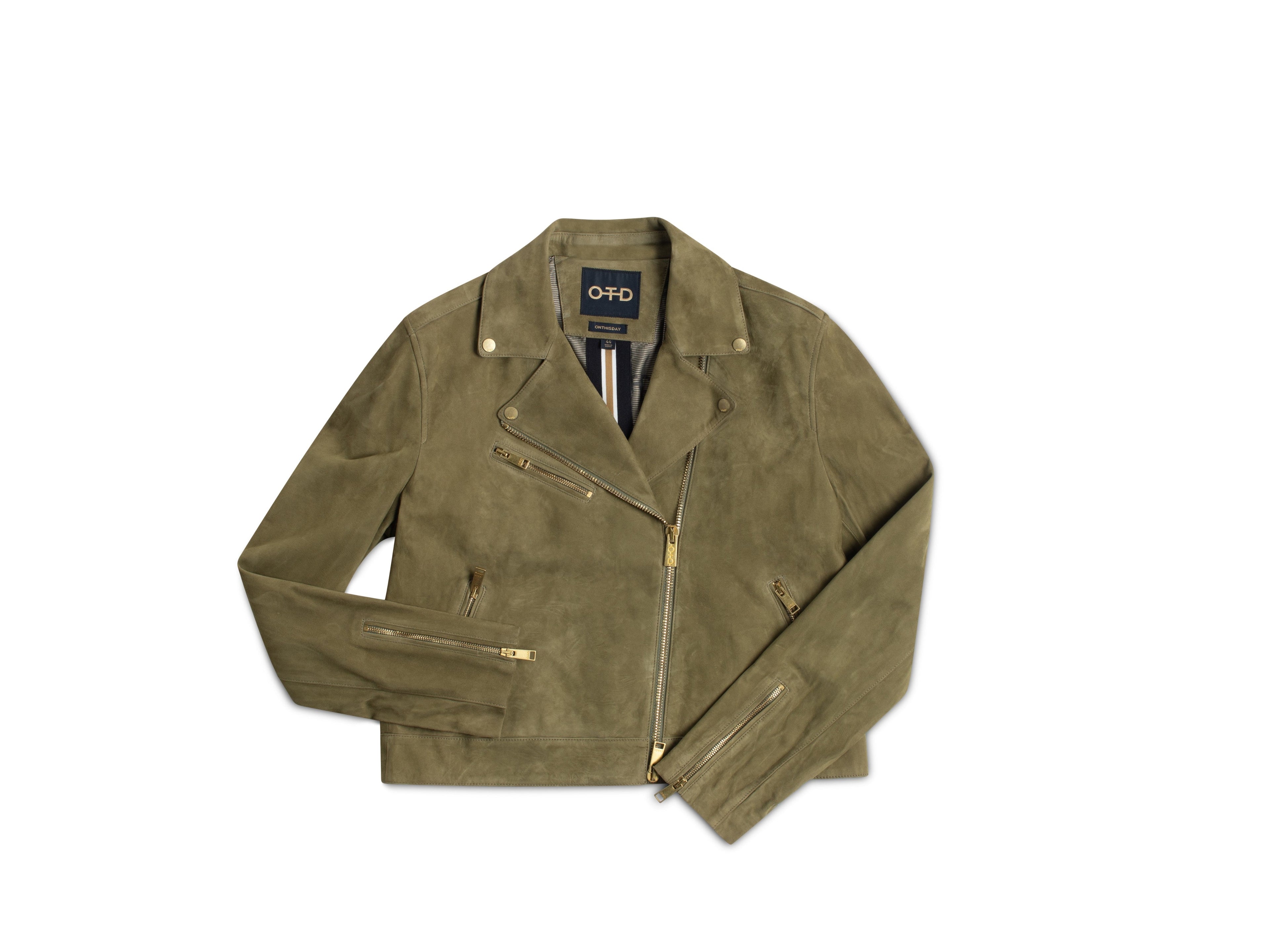 Suede Cropped Biker Jacket