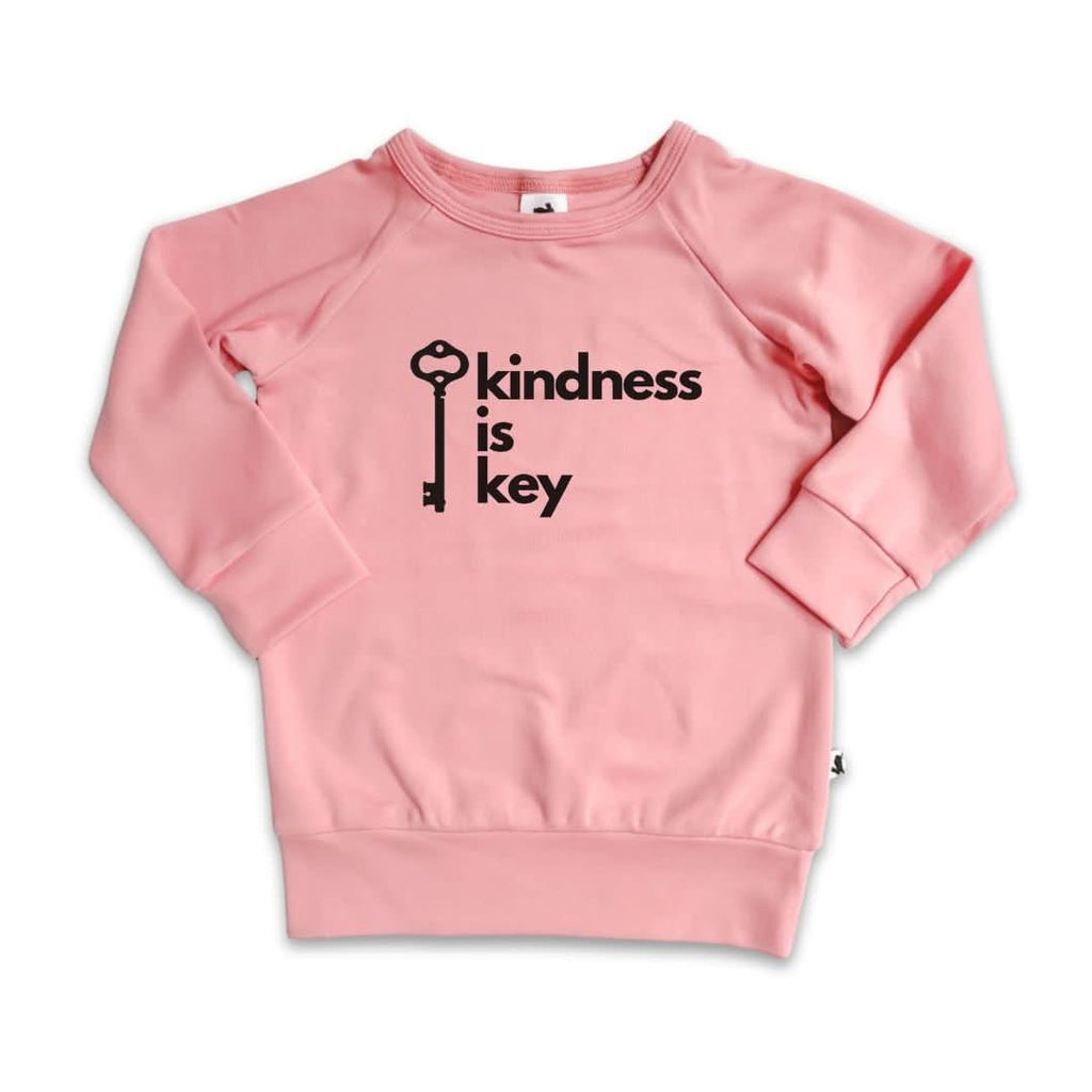 Baby/Kids' Graphic Bamboo Raglan Sleeve Pullover | Kindness Is Key In Rose