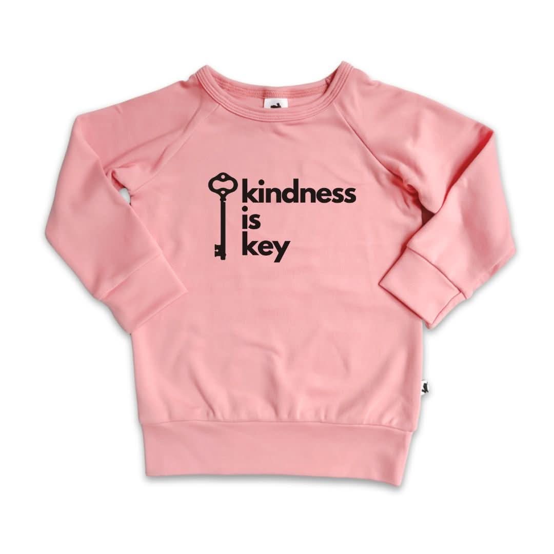 Baby/Kids' Graphic Bamboo Raglan Sleeve Pullover | Kindness Is Key In Rose